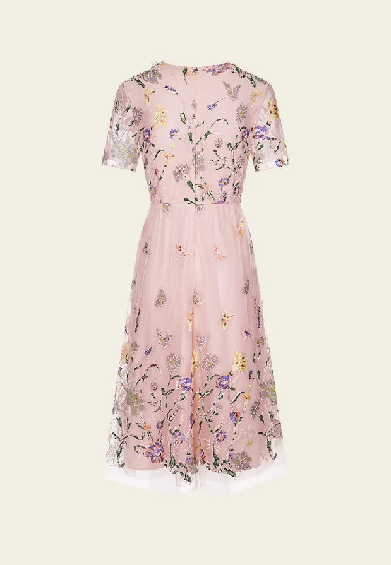 Fantasy Floral-appliqué Dress