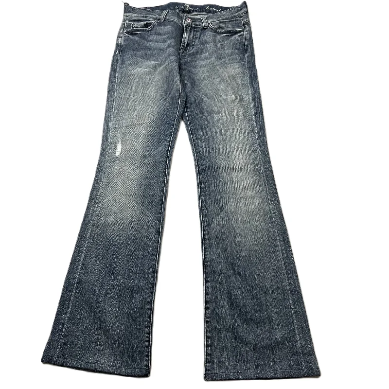 Jeans Flared By 7 For All Mankind In Blue Denim, Size: 4