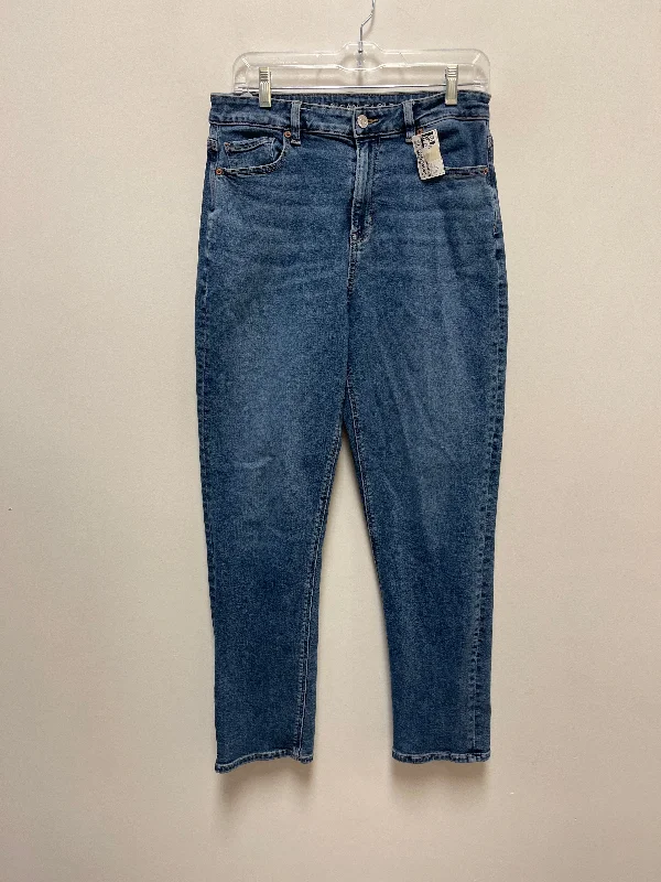 Jeans Straight By American Eagle In Blue Denim, Size: 10