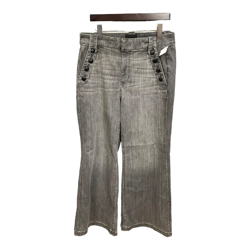 Jeans Wide Leg By White House Black Market In Grey, Size: 14