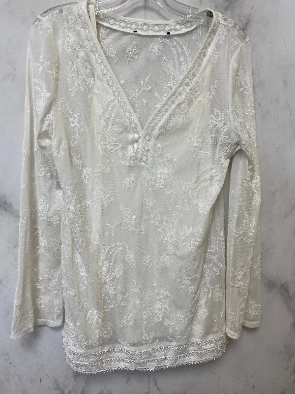 Top 2pc Long Sleeve By White House Black Market In Cream, Size: M