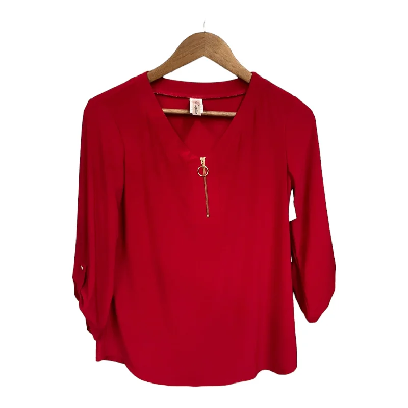 Top 3/4 Sleeve By Clothes Mentor In Red, Size: S