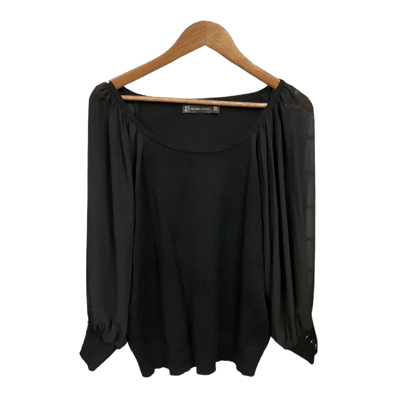 Top 3/4 Sleeve By New York And Co In Black, Size: Xxl