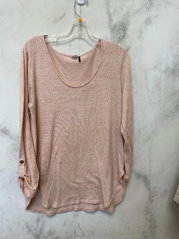 Top Long Sleeve Basic By Akemi And Kin In Pink, Size: L