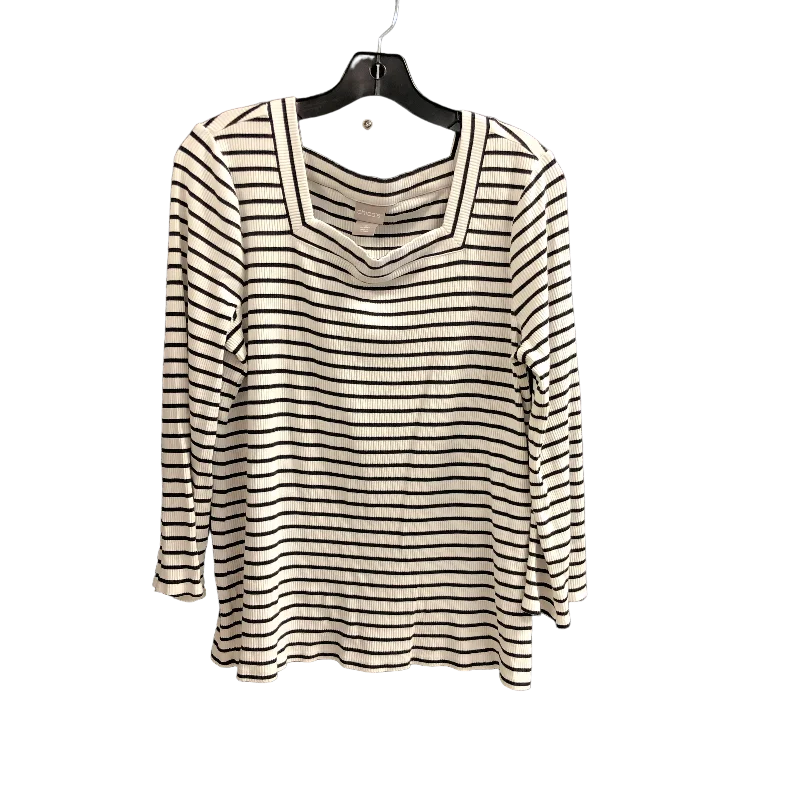 Top Long Sleeve By Chicos In Striped Pattern, Size: L