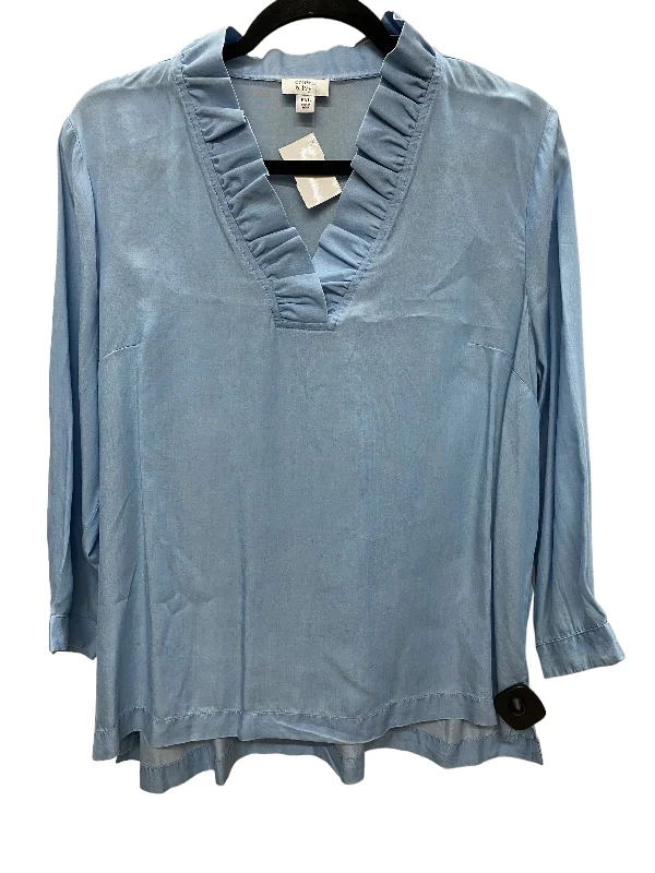 Top Long Sleeve By Crown And Ivy In Blue, Size: Petite   Xl