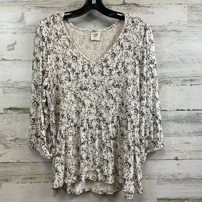 Top Long Sleeve By Matilda Jane In Cream, Size: Xl