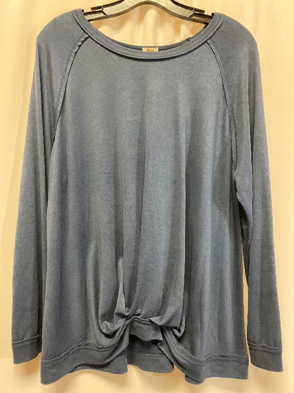 Top Long Sleeve By Reba In Navy, Size: Xl