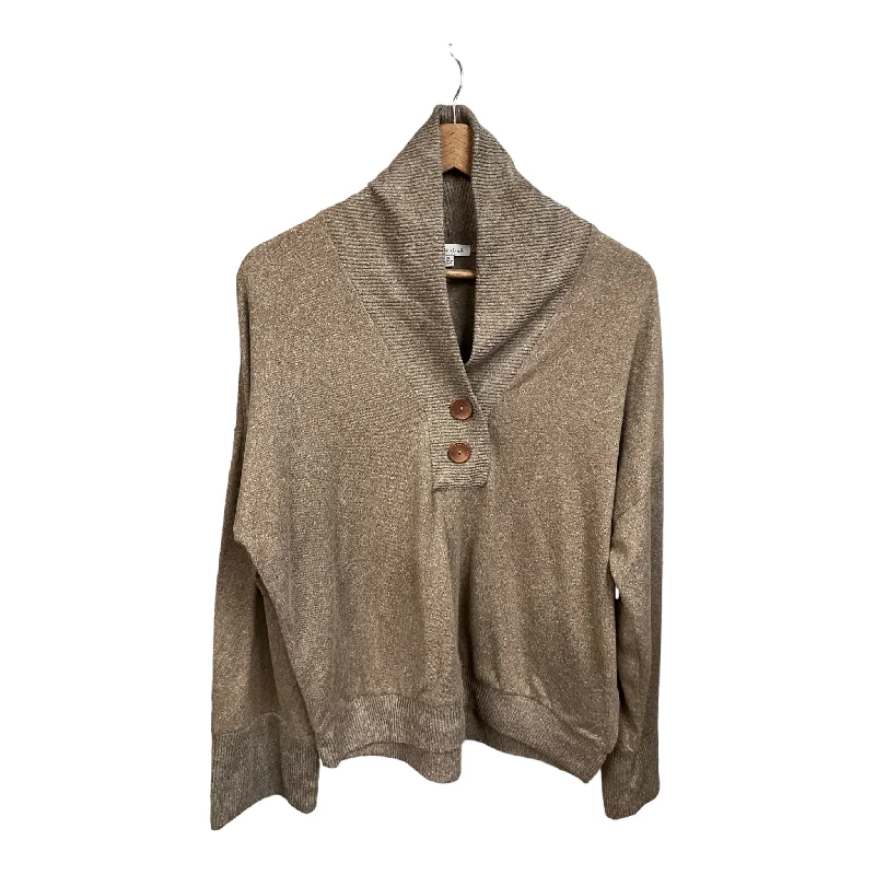 Top Long Sleeve By White Birch In Brown, Size: Xl