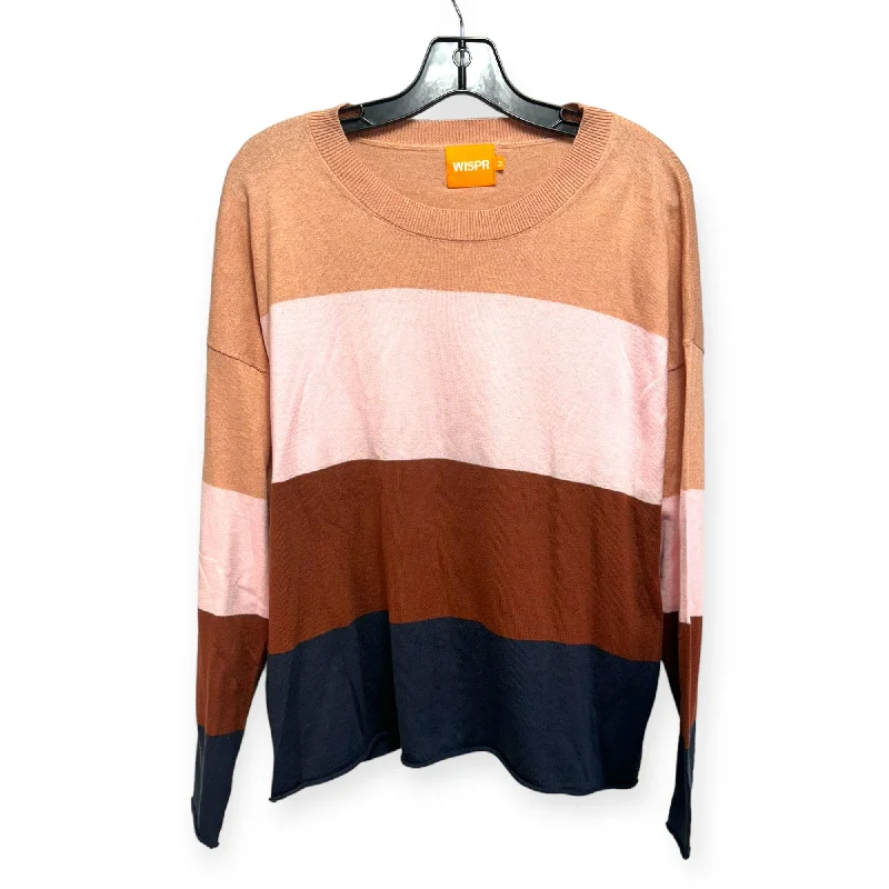 Top Long Sleeve By Wispr In Striped Pattern, Size: M