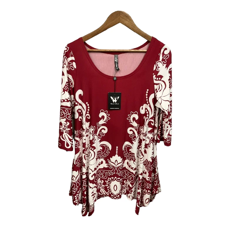 Tunic Long Sleeve By Cmc In Red, Size: L