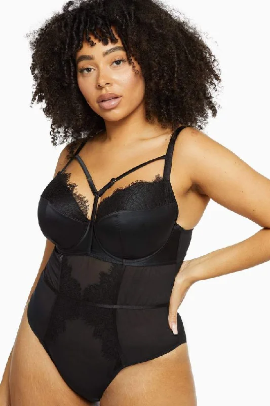 Lia Padded Bust Strap Mesh Bodysuit