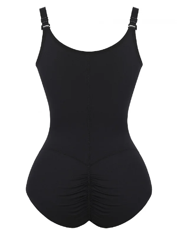 Shaping Zip Up Bodysuit - Black