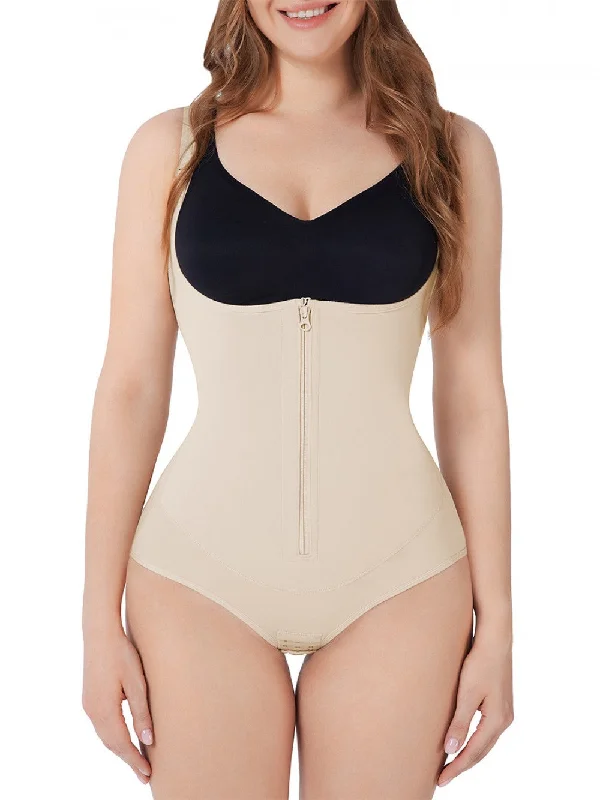 Shaping Zip Up Bodysuit - Nude