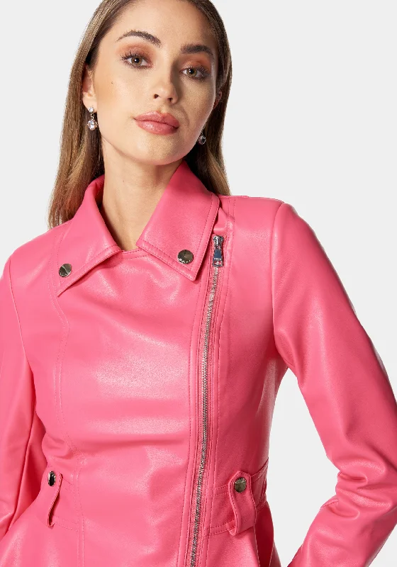 Vegan Leather Moto Peplum Jacket