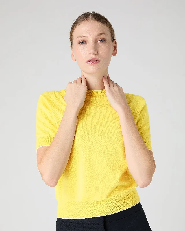 Women's Cotton Cashmere T-Shirt Sunshine Yellow