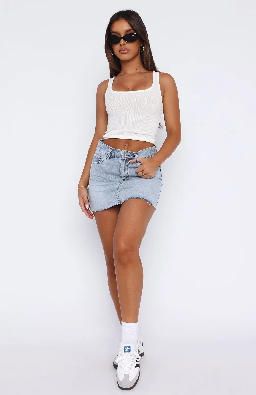 Love To Dream Denim Mini Skirt Light Blue Wash