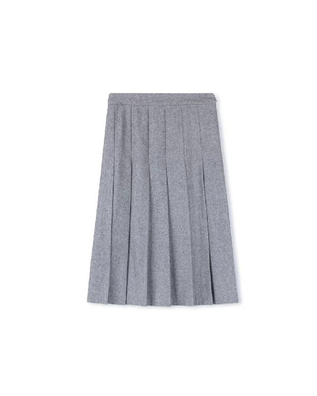 Wool Box Pleat Skirt