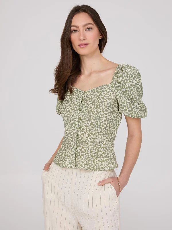 Floral Print Peplum Blouse