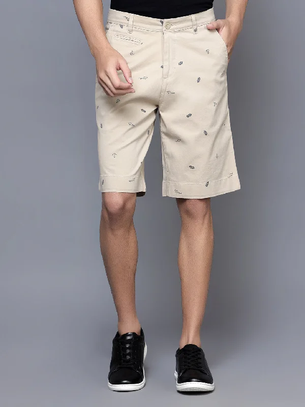 Cantabil Men Beige Bermuda Shorts