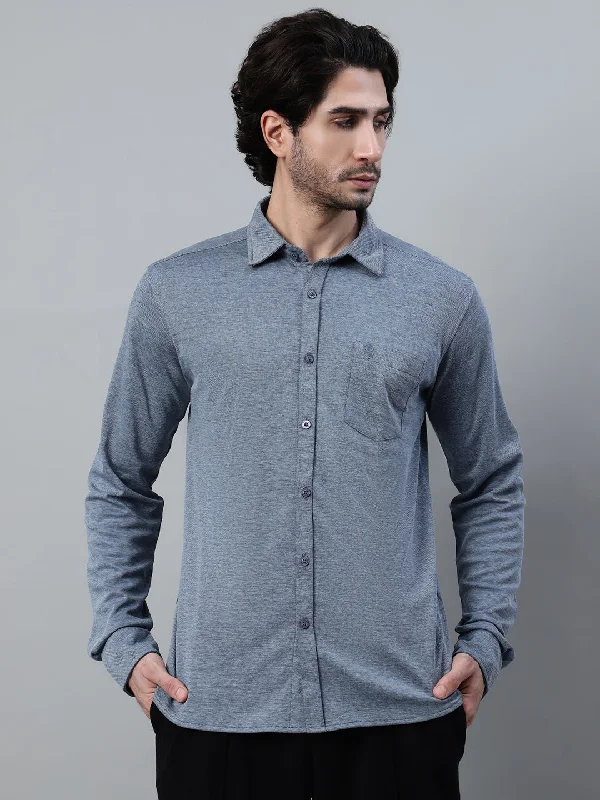 Cantabil Men Blue Casual Shirt