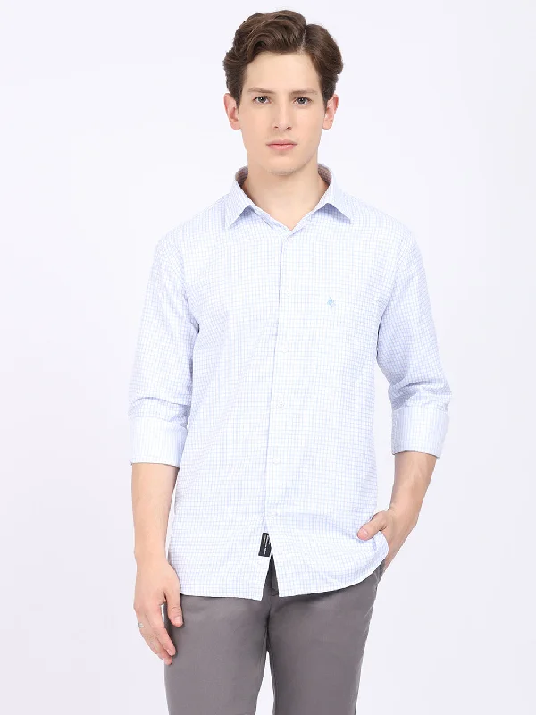 Cantabil Men's Sky Blue Formal Shirt