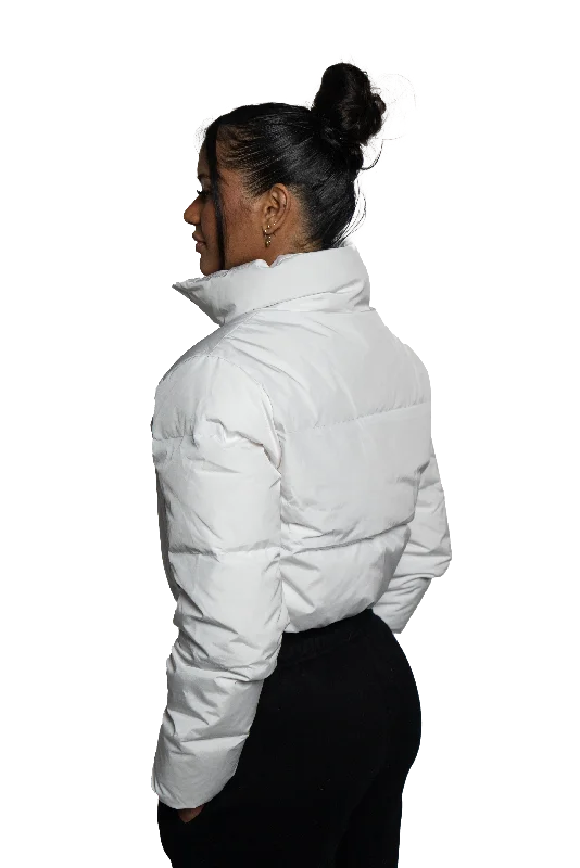 Horizon Cropped Puffer Jacket - White