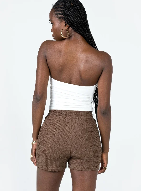 Jaynee Knit Shorts Brown