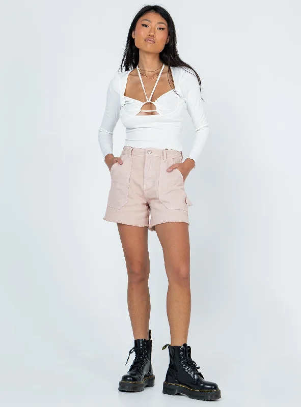 Hadley Mid Rise Shorts Beige