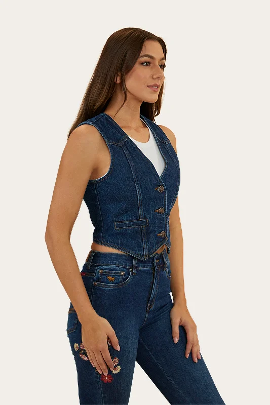 Sutton Womens Denim Vest - Classic Blue