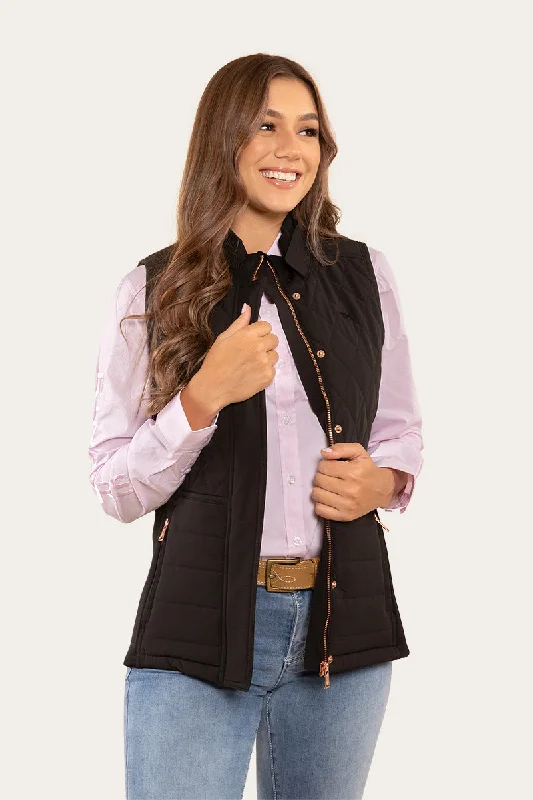 Toorak Womens Quilted Vest - Black