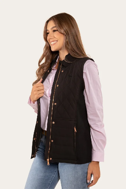 Toorak Womens Quilted Vest - Black