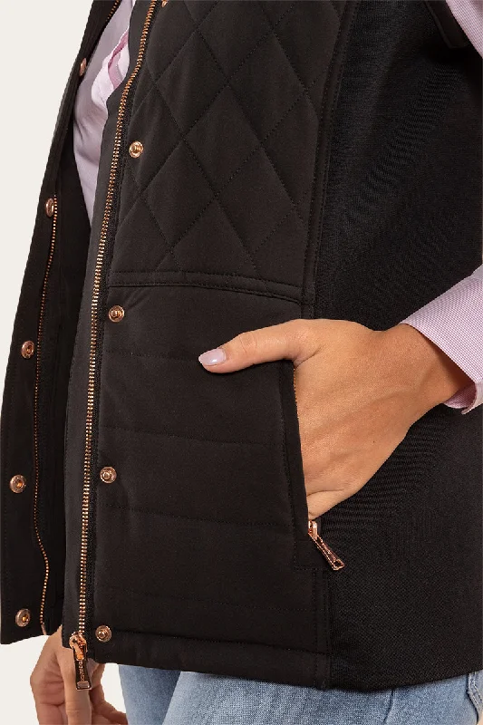 Toorak Womens Quilted Vest - Black