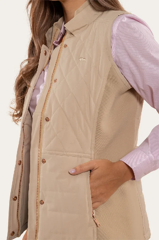 Toorak Womens Quilted Vest - Dark Sand