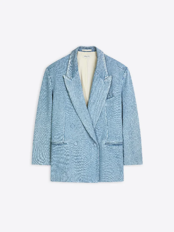 Oversized denim blazer