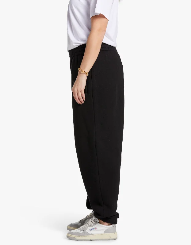 Essential Terry Classic Sweatpant W/ Puff Paint Logo - Black