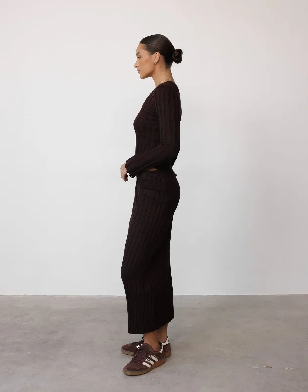 Andrea Maxi Skirt (Chocolate)