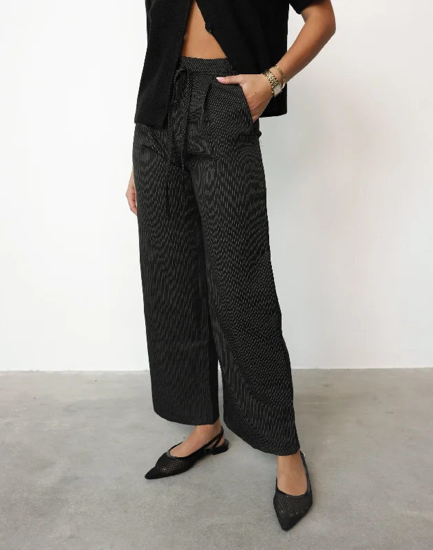 Mason Pants (Black Pinstripe)