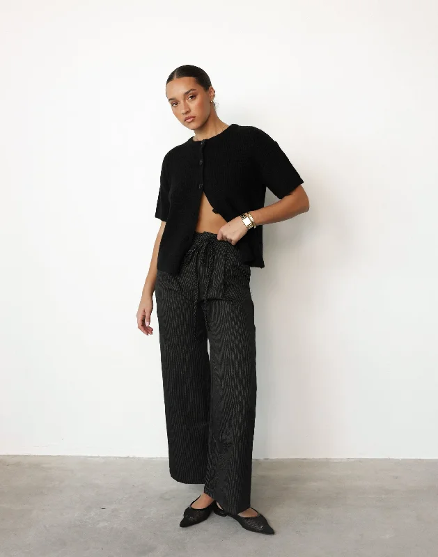 Mason Pants (Black Pinstripe)