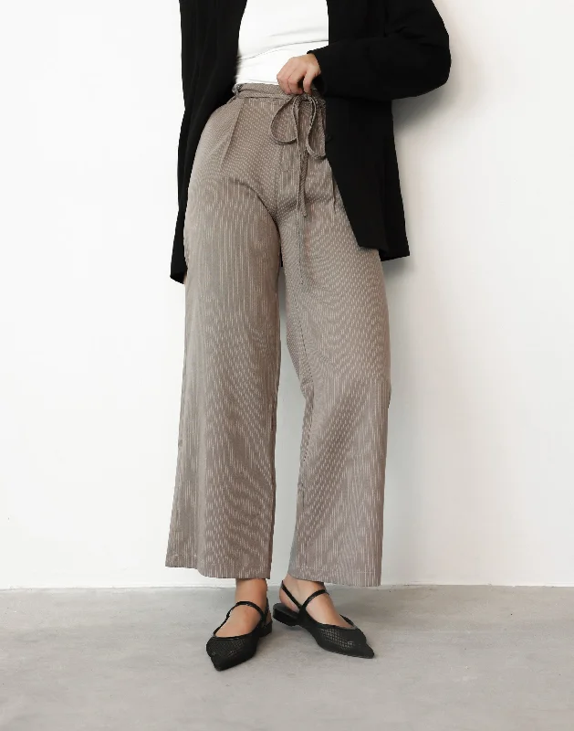 Mason Pants (Taupe Pinstripe)