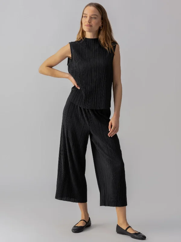 Plisse Semi High Rise Culotte Black