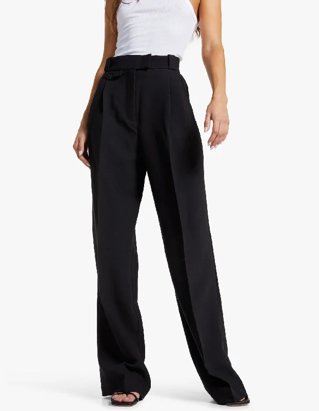 Irena High Waisted Tailored Pant - Black