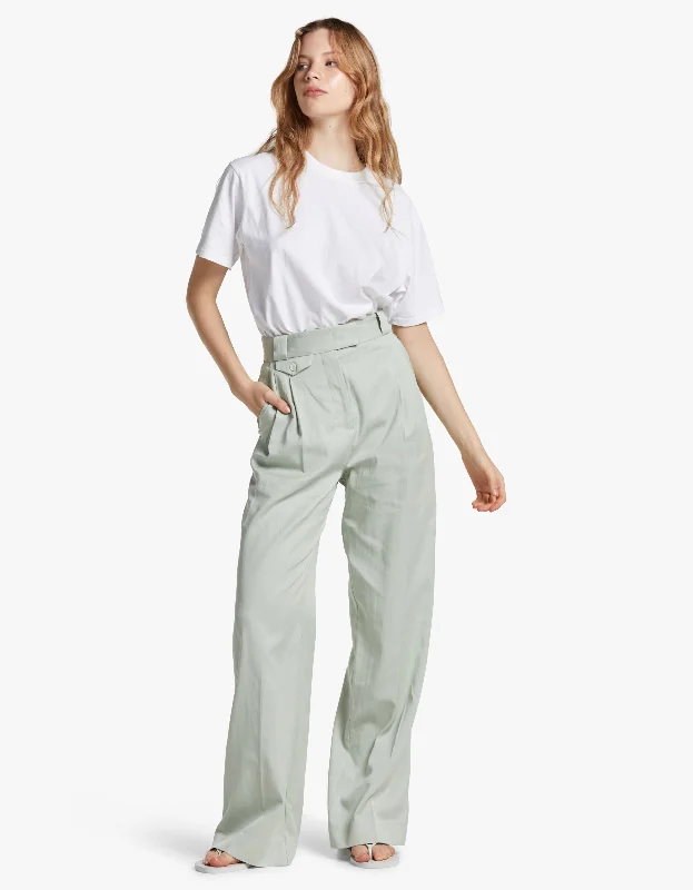 Sara High Waisted Tailored Pant - Melon