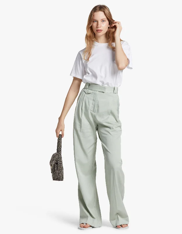 Sara High Waisted Tailored Pant - Melon