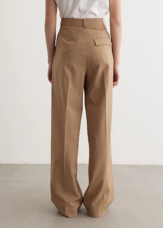 Wide Leg Pleated Trousers