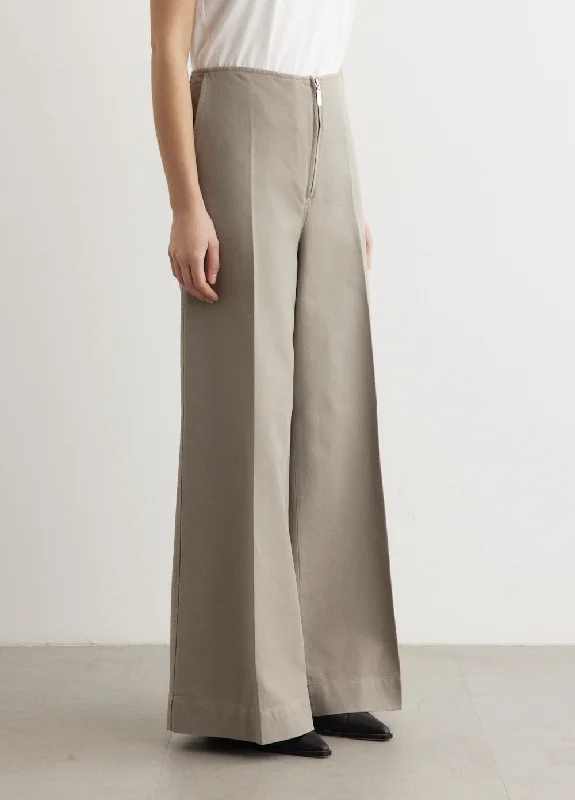 Zip Front Wide Trousers