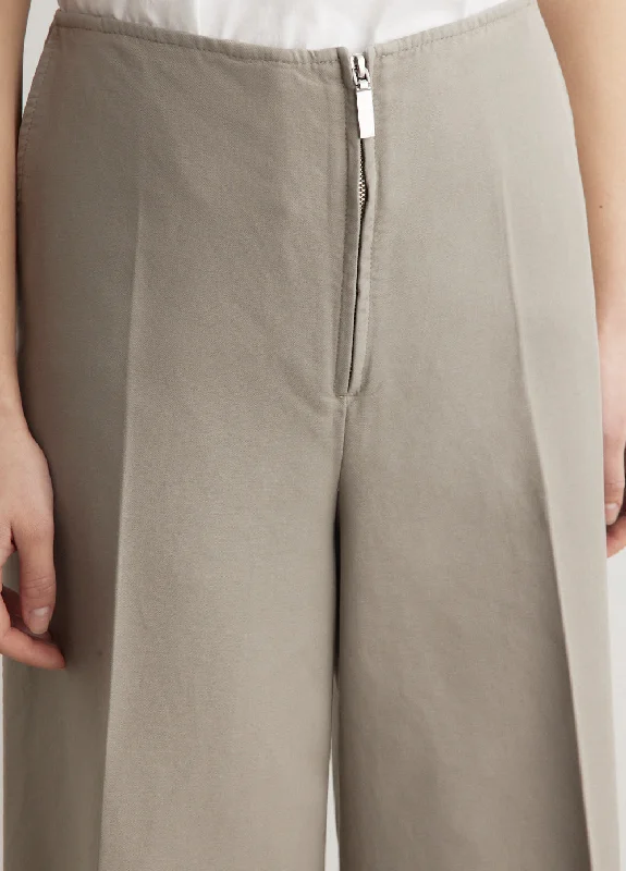 Zip Front Wide Trousers