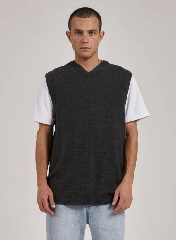 Endless Thrills Knit Vest - Black Marle