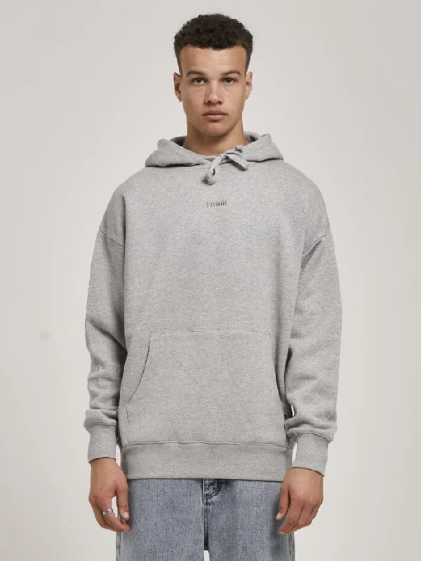 Minimal Thrills Slouch Pull On Hood - Grey Marle