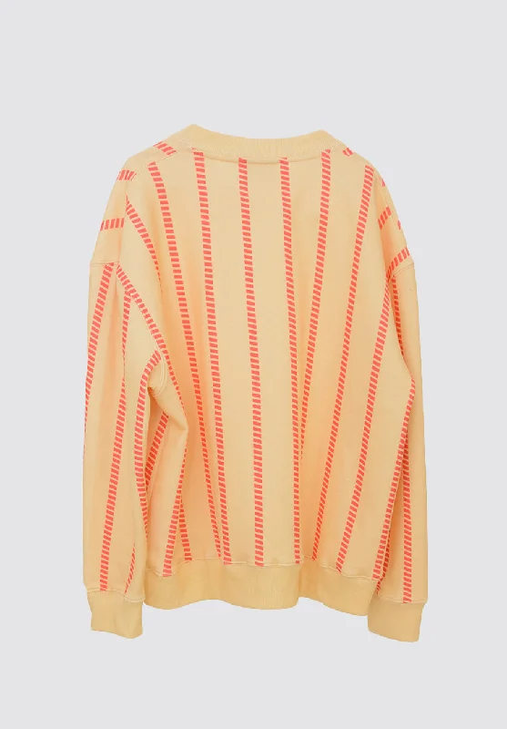 Oversized V-neck Sweatshirt | Striped